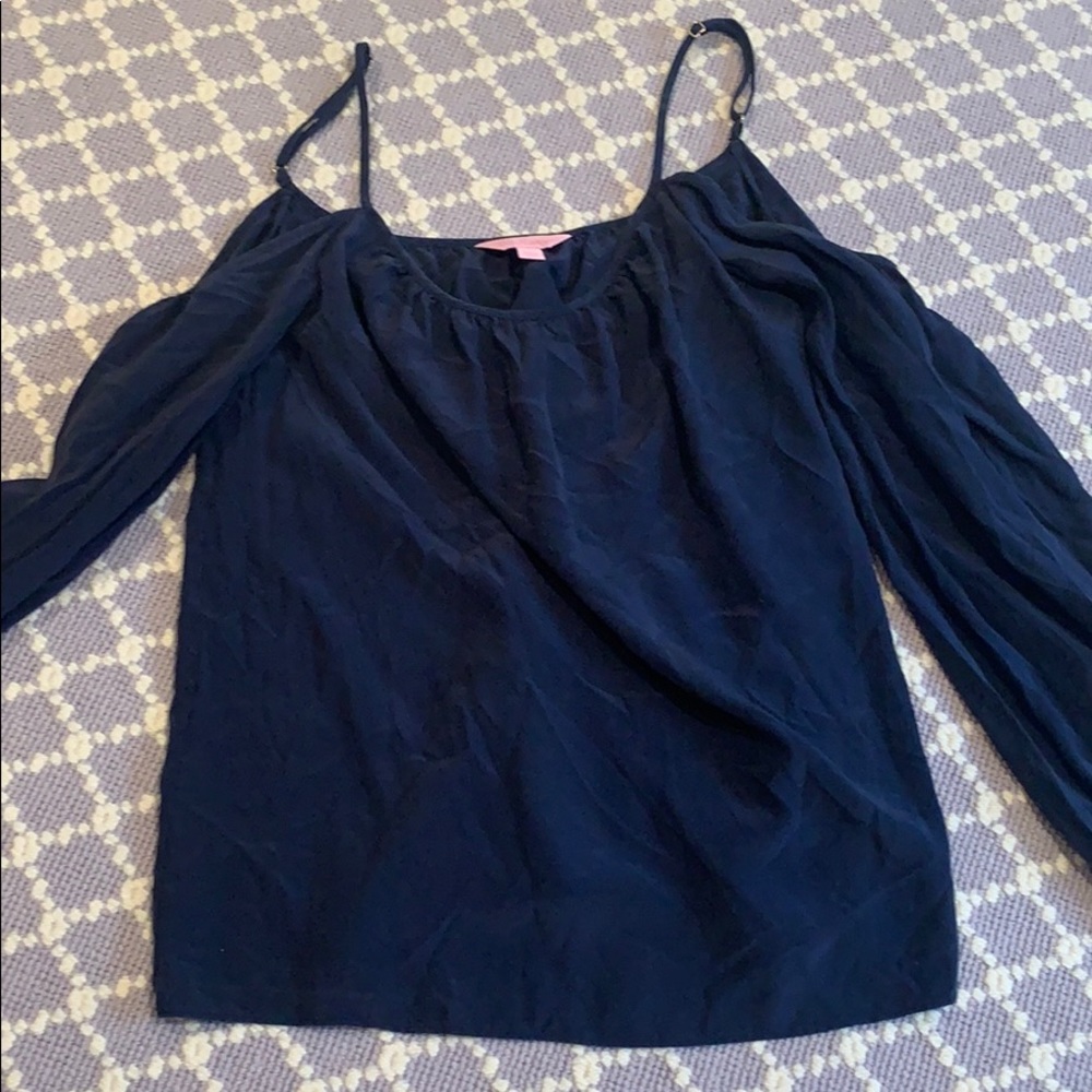 Lily Pulitzer Candice silk open shoulder top